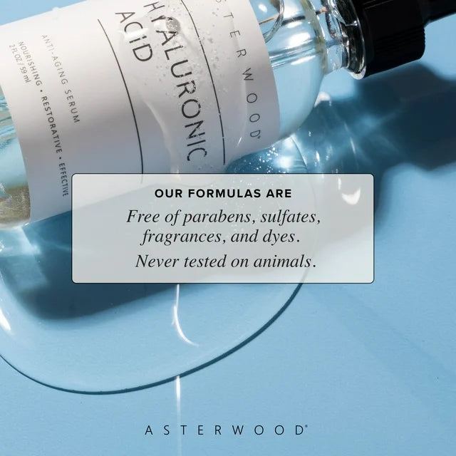 Asterwood Hyaluronic Acid Serum for Face - Plumping, Anti-Aging, Hydrating, Fragrance-Free, 1 Fl Oz