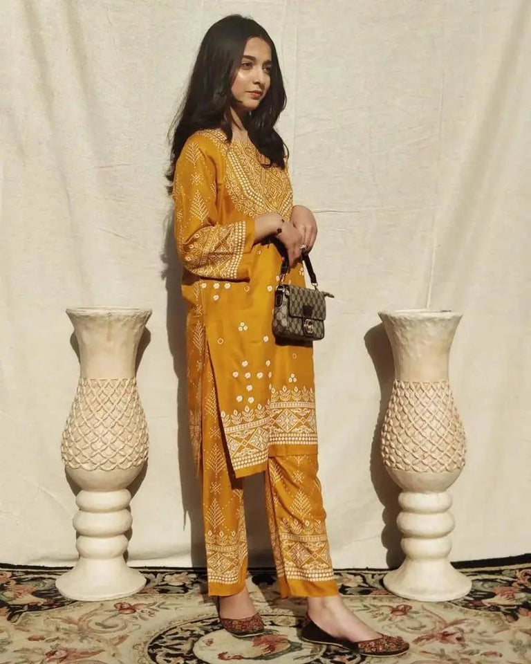 2Pcs Women's Stitched Suit Hype Hem