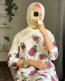 2 Pcs Women's Stitched Linen Embroidered Shirt & Trouser