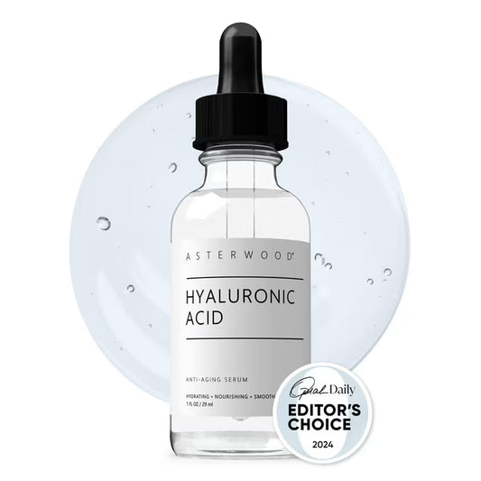 Asterwood Hyaluronic Acid Serum for Face - Plumping, Anti-Aging, Hydrating, Fragrance-Free, 1 Fl Oz